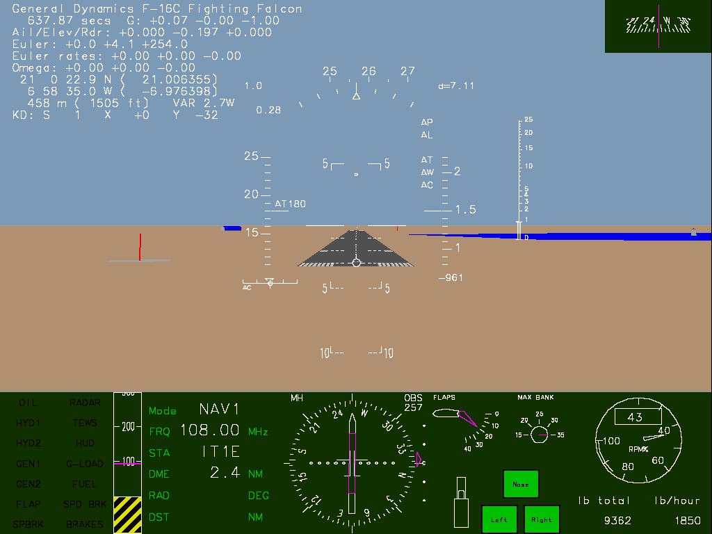 Screenshot of landing the F-16