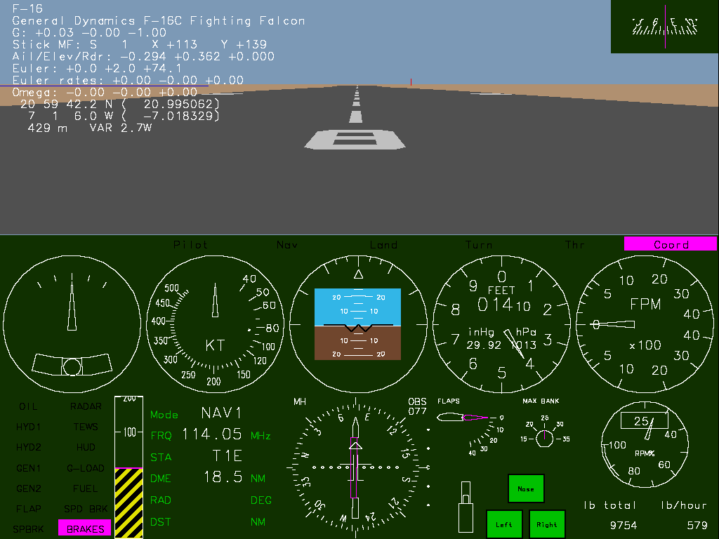 Image of screen using classic instrument panel